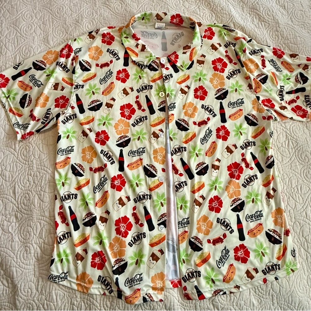 2023 San Francisco SF Giants Aloha Foodie Coca Cola Hawaiian Shirt - XL